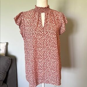 Maurices Small Women's Red Patterned Top